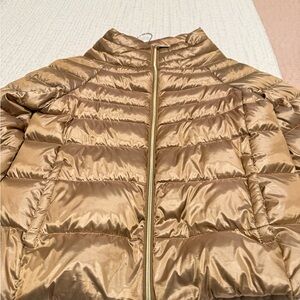 Sam Edelman Metallic Gold Puffer Jacket